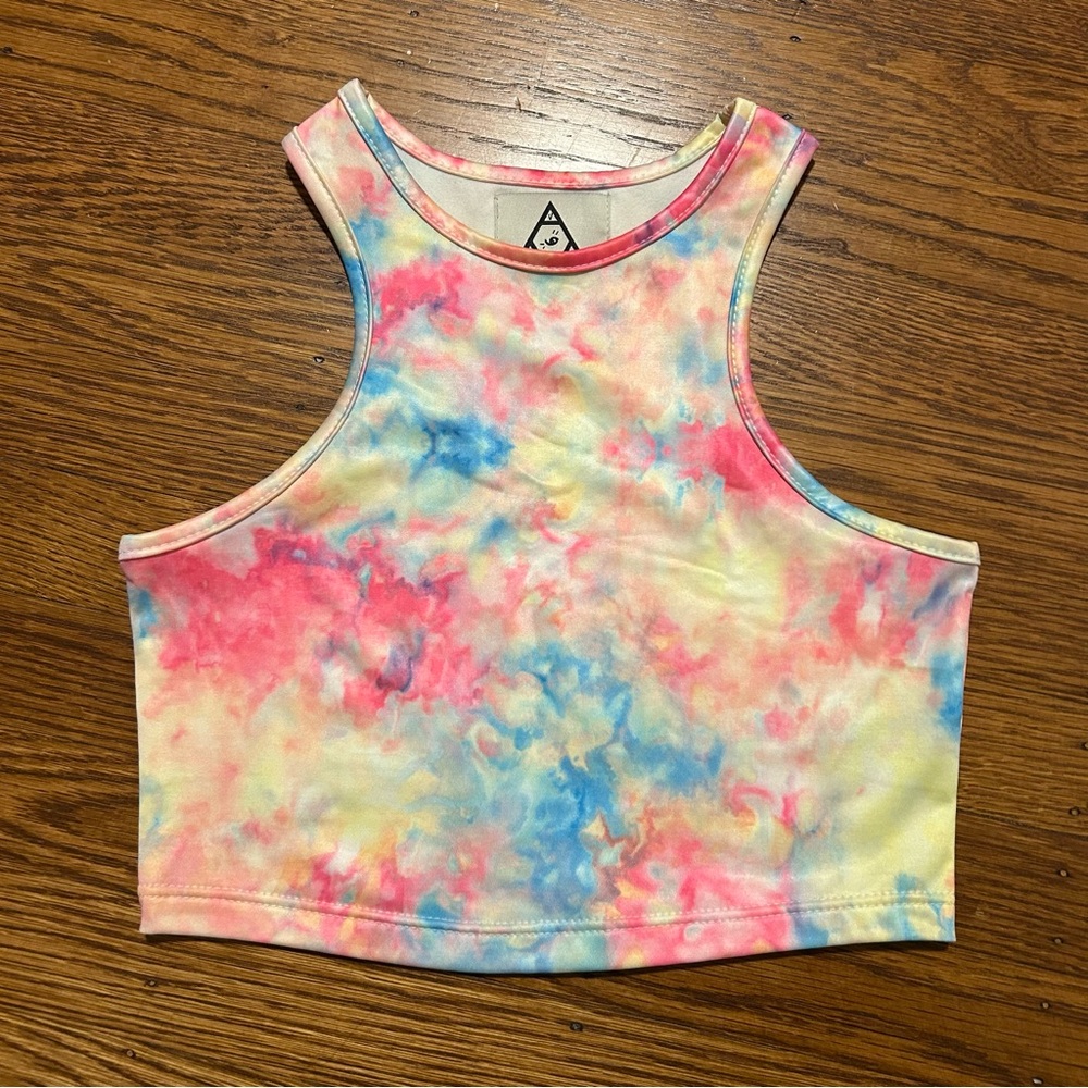 UNIF Tie Dye Cropped Crop Top XS EUC Coachella